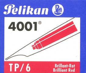 Cartouche d'encre Pelikan, série Recharge & encre Encre rouge (Courte)